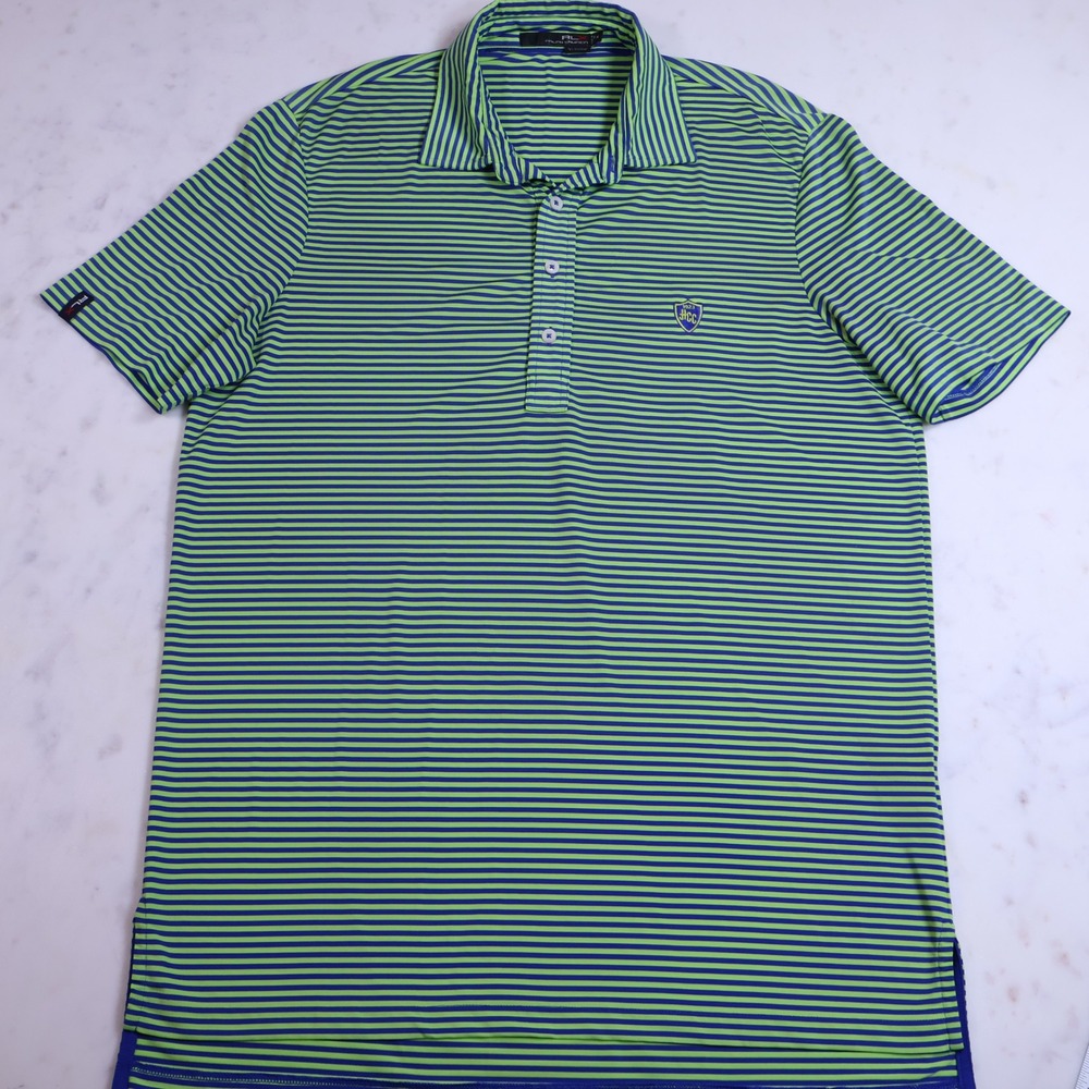 RLX Ralph Lauren Mens Medium Polo Shirt Striped HCC Country Club 1923 Maryland - Picture 6 of 12